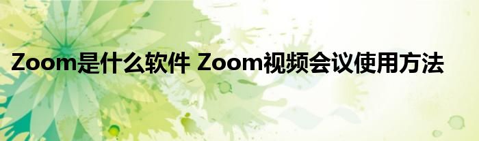 Zoom是什么软件 Zoom视频会议使用方法